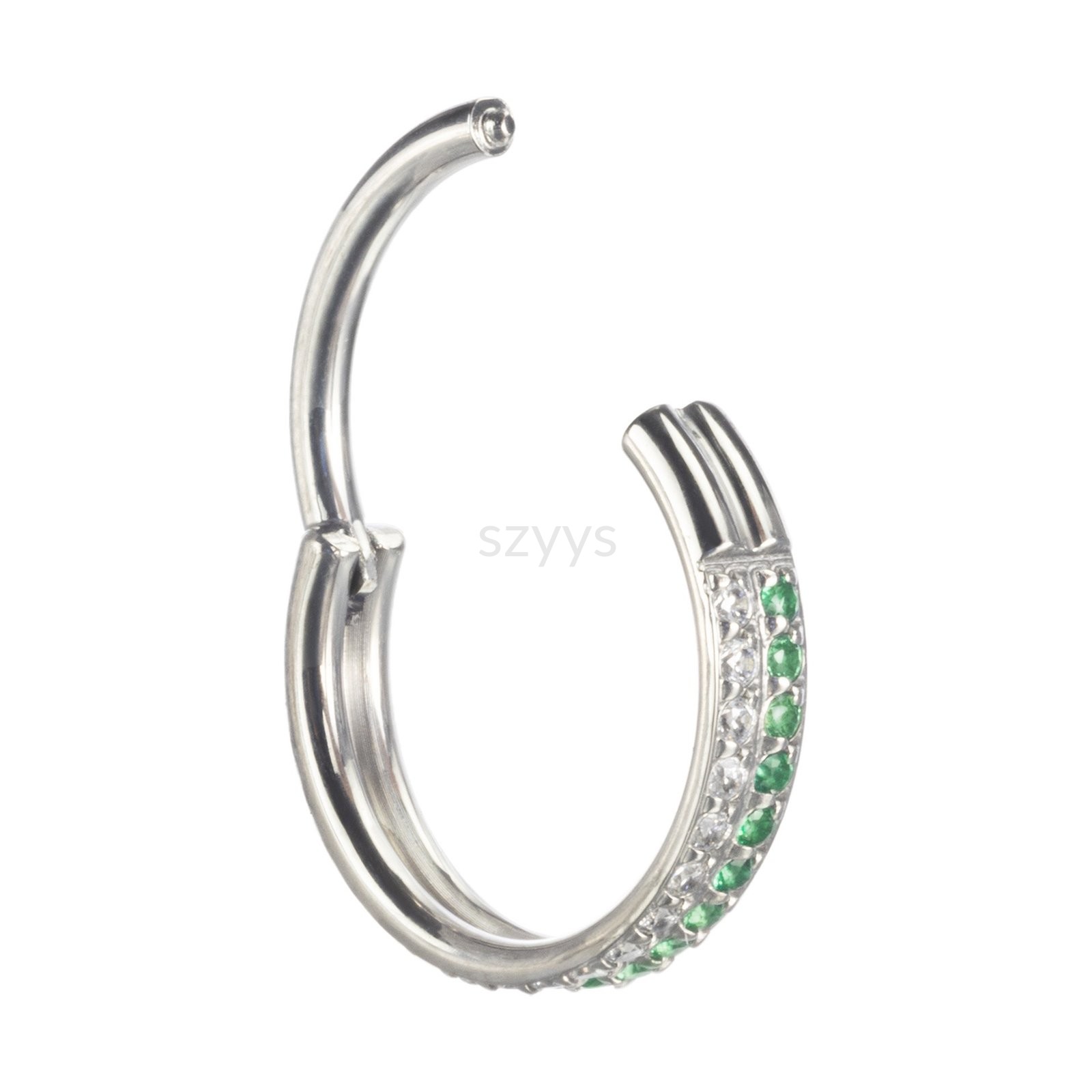 Titanium Double Line Paved CZ Segment Ring YYSN0016 - Image 2