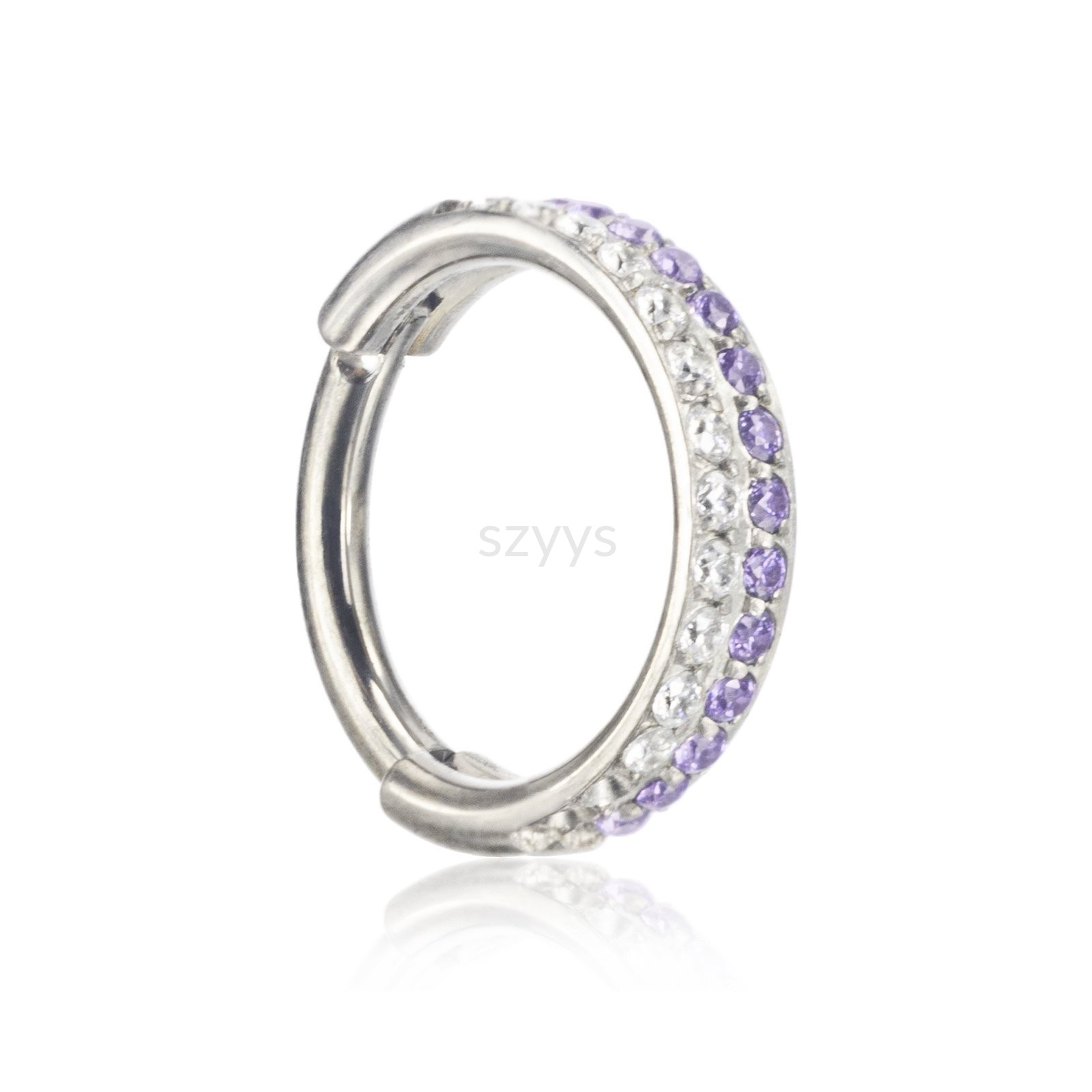 Titanium Double Line Paved CZ Segment Ring YYSN0016 - Image 6