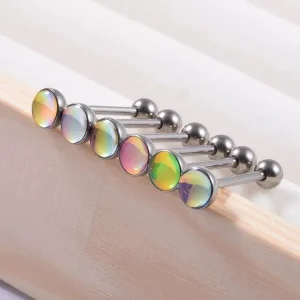 Titanium Heart CZ Labret Stud